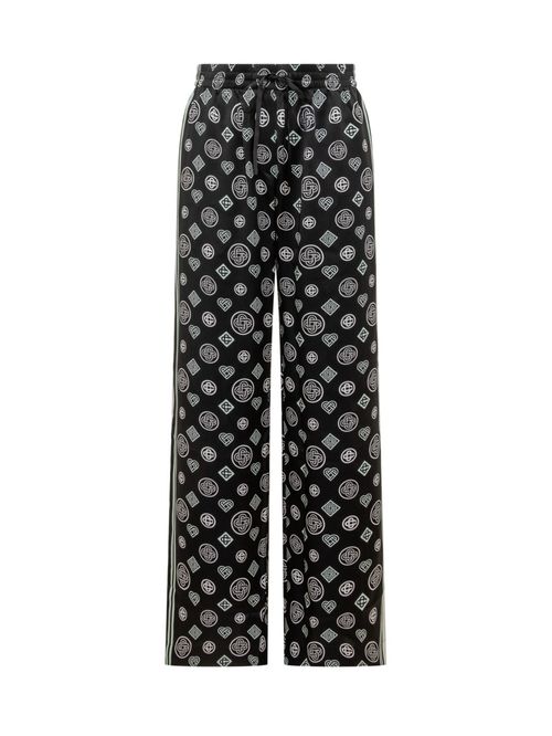 Black Relaxed Logo Print Pants