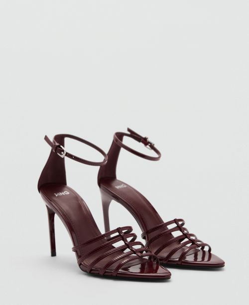 Women's Strappy Heeled Sandals - Burgundy