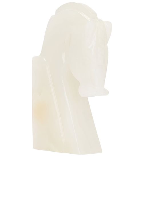 Loren Stewart Horse Bookend in White Agate - Cream. a