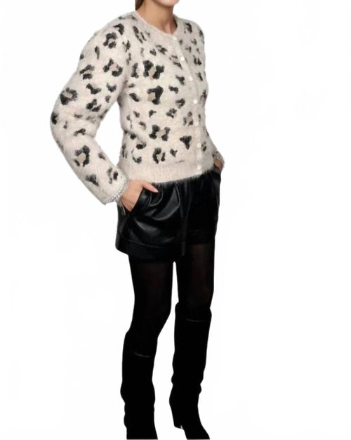 Knit Cardigan With Diamond Appliqué In Unica