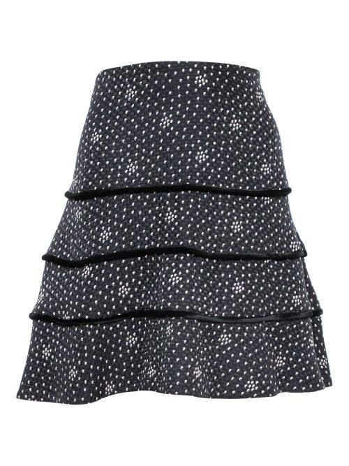 Ruffled midi skirt - Black