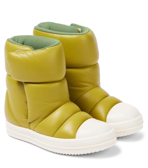 Puffer leather ankle boots