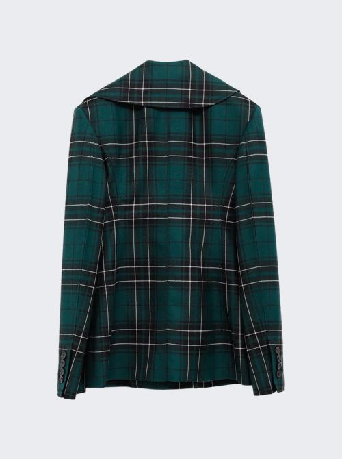 Cinched Waist Tailored Jacket Forest Green
