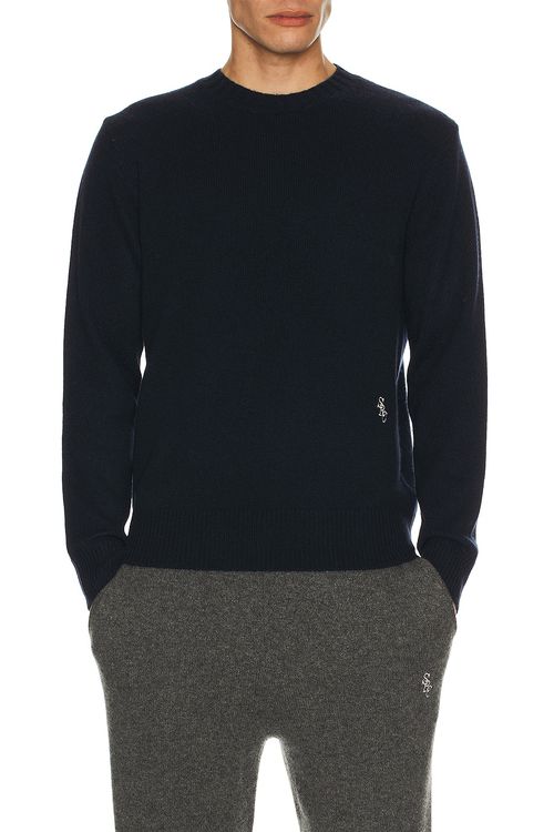 Sporty & Rich Cashmere Sweater in Navy
