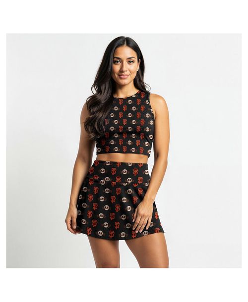 Women's Black San Francisco Giants Knit Tank Top & Skort Set - Black