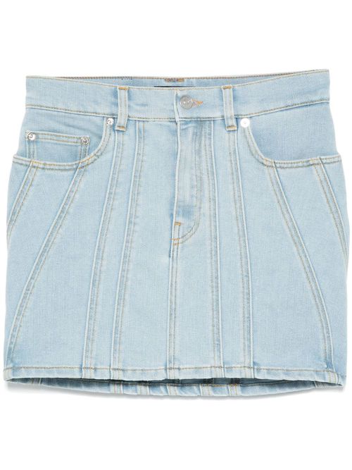 Spiral-detail mini skirt - Blue