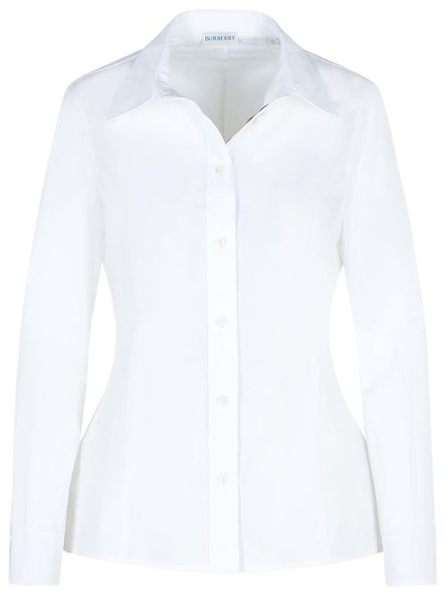 'Eliza' White Cotton Poplin Shirt