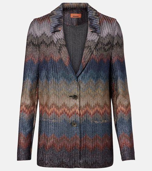 Zigzag lamé blazer