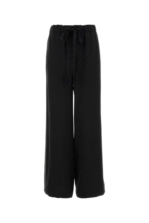 Satin Pyjama Trousers — Black