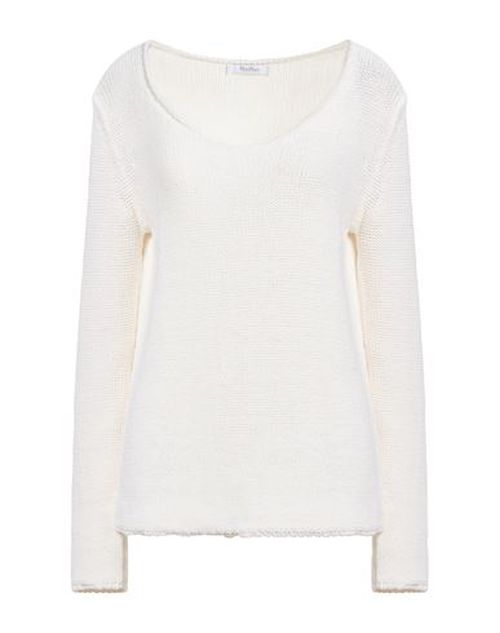 Woman Sweater Cream Size M Linen, Cotton