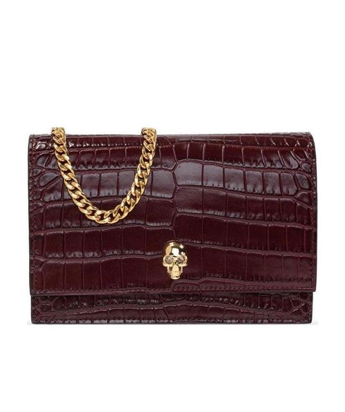 Skull Embossed Small Shoulder Bag