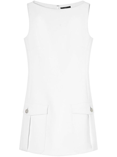 Medusa Head-button crepe minidress - White