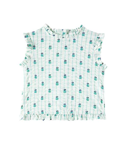 C'era Una Volta Mika floral checked cotton shirt