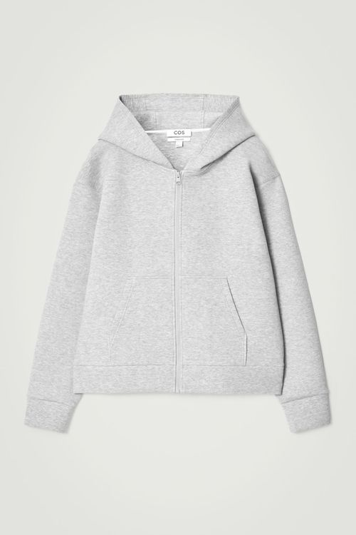 OVERSIZED SCUBA-JERSEY ZIP-UP HOODIE