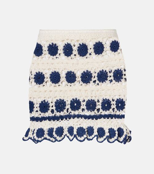 Bouquette crochet cotton miniskirt