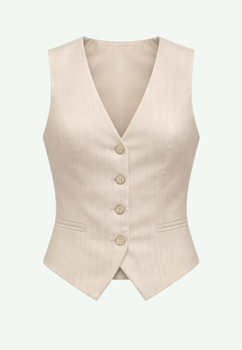 Grey vest woman light beige