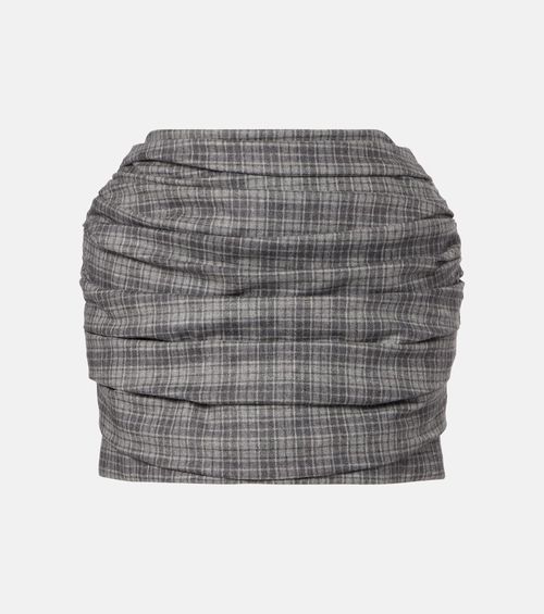 Checked wool and cashmere miniskirt