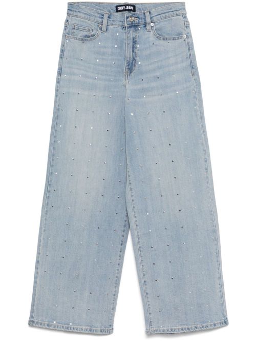 Stud-embellished wide-leg jeans - Blue