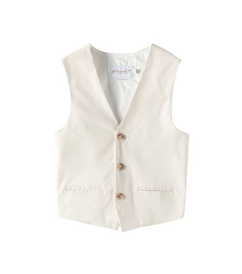 Angus striped cotton-blend vest