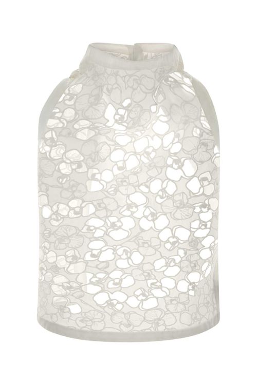 Openwork Cotton Tank Top — White