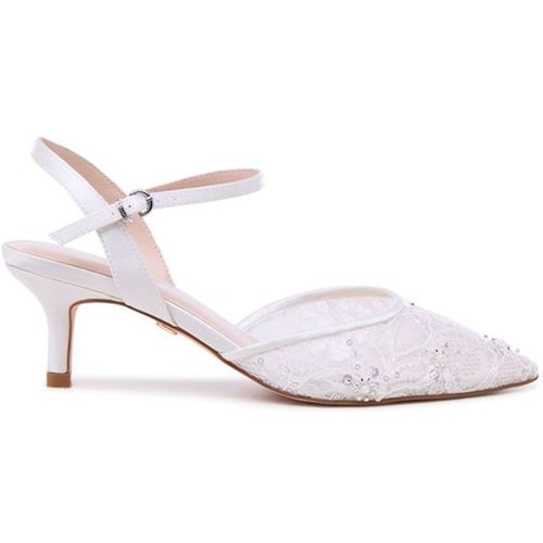 Paradox London Women's Alaria' Lace Kitten Heel Wedding Heels in Ivory