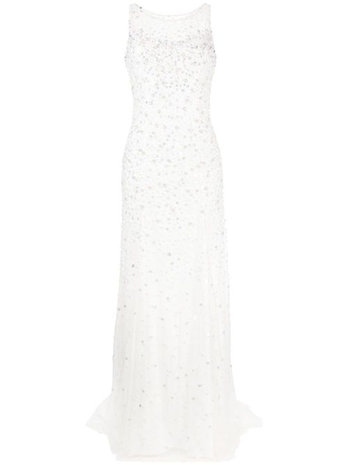 Ida embellished pleated dress - White