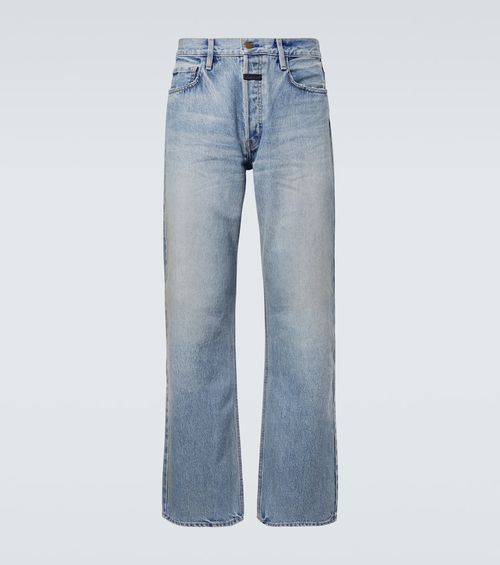 Faded mid-rise straight jeans