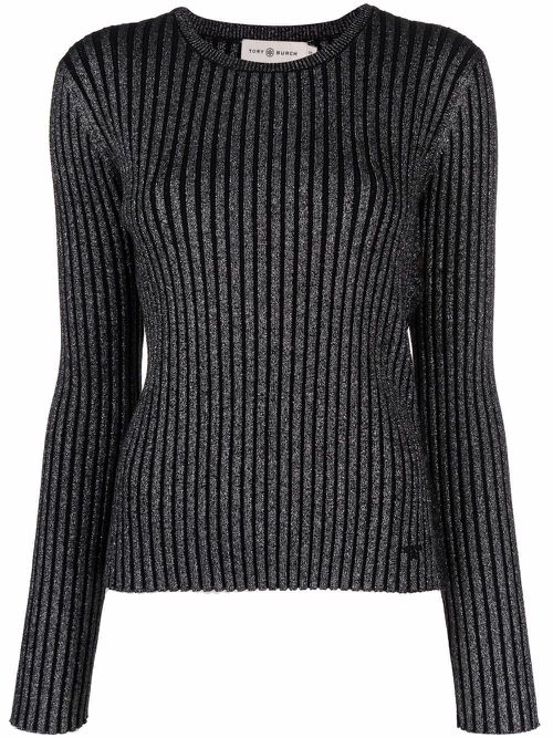 Ribbed knitted top - Black