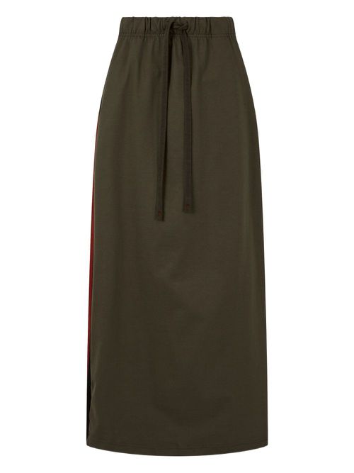 Elasticated-waist maxi skirt - Green
