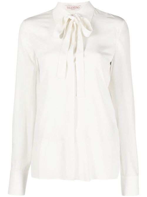 Valentino Garavani pussy-bow blouse - Neutrals