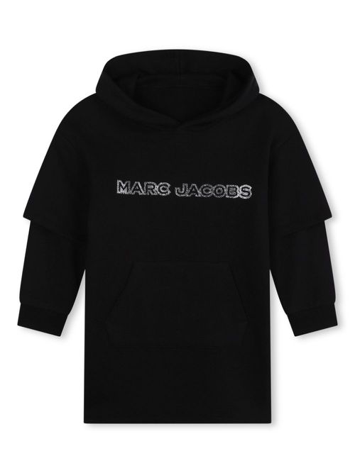 Sequinned logo dress - Black