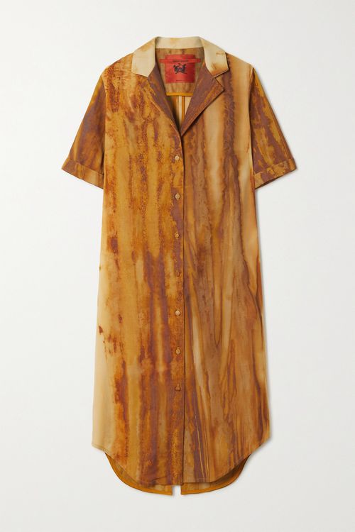 Oxidized Wool Shirt Dress - Cream