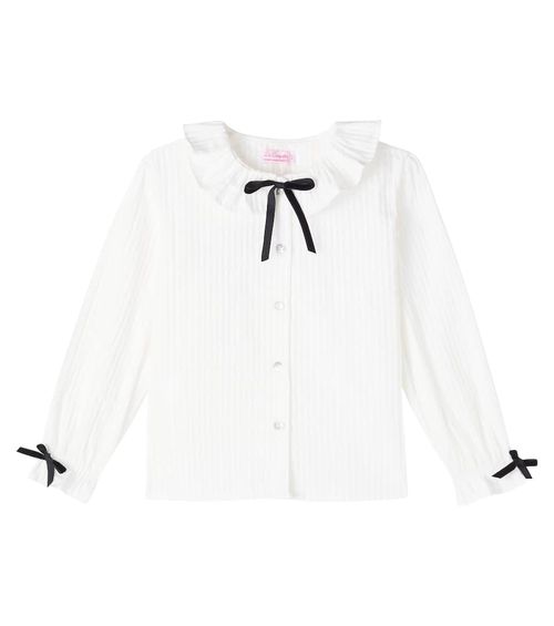 Betty bow-detail striped cotton shirt
