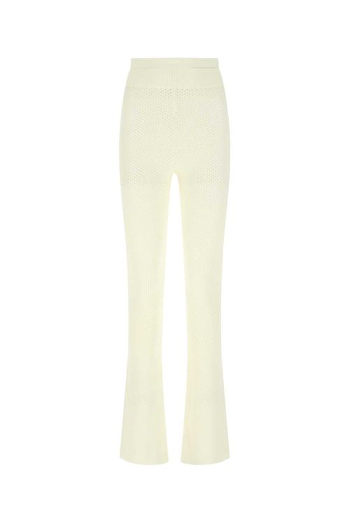 Stretch Viscose Blend Trousers — Beige
