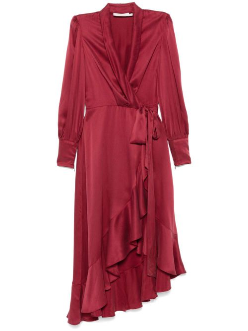 Silk midi dress - Red