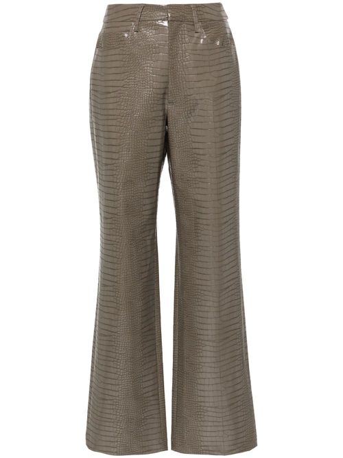 Mid-rise straight-leg trousers - Brown
