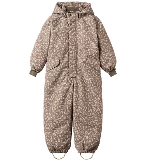 Wheat Snowsuit - Miko - Dry Wood Snow Flowers - Wheat - 8 Y 128 - Snowsuit