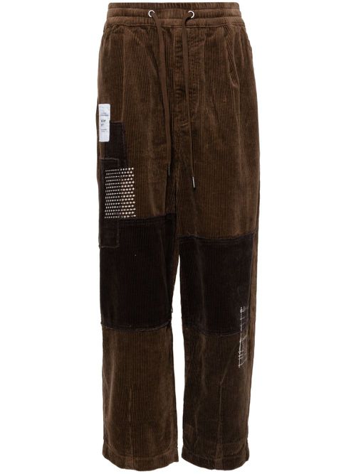 Patchwork corduroy trousers - Brown