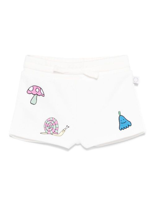 Embroidered-motif shorts - White