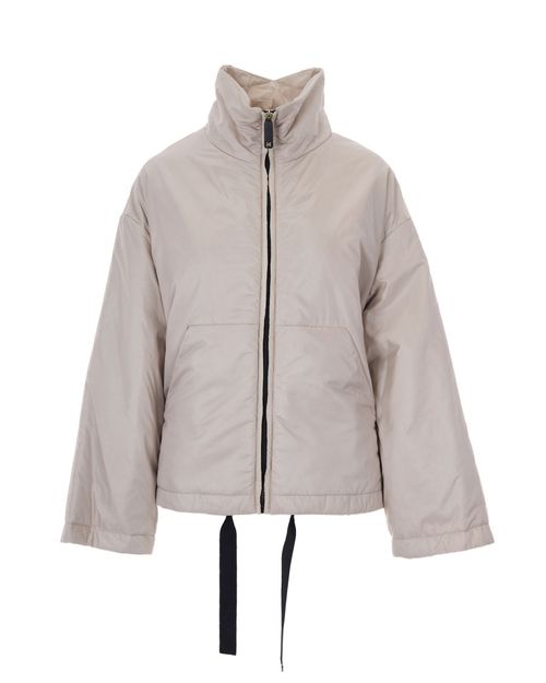 Natural Solid Mock Collar Jacket
