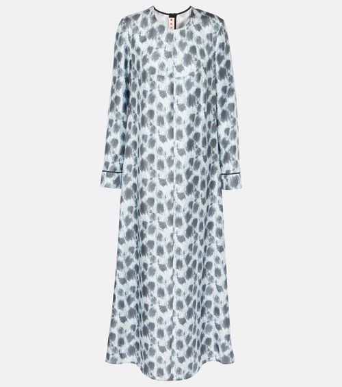 Printed silk maxi dress