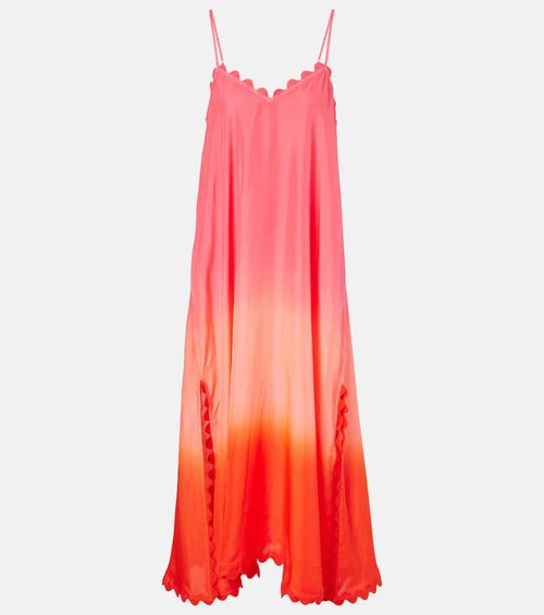 Scalloped silk slip dress