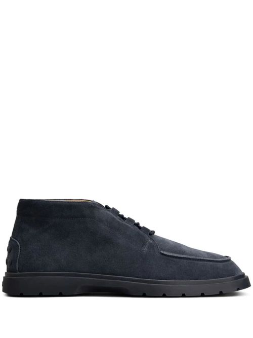 Navy Blue Suede Boots