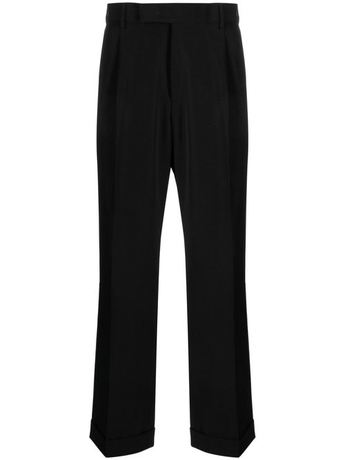 Straight-leg virgin wool chino trousers - Black