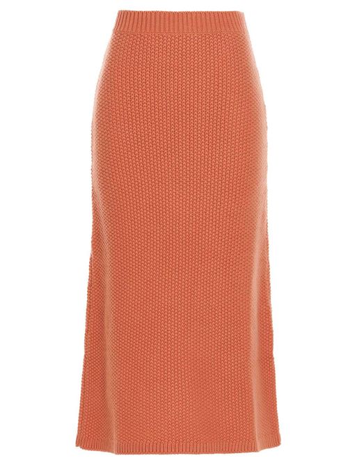 Cashmere Knit Skirt — Orange