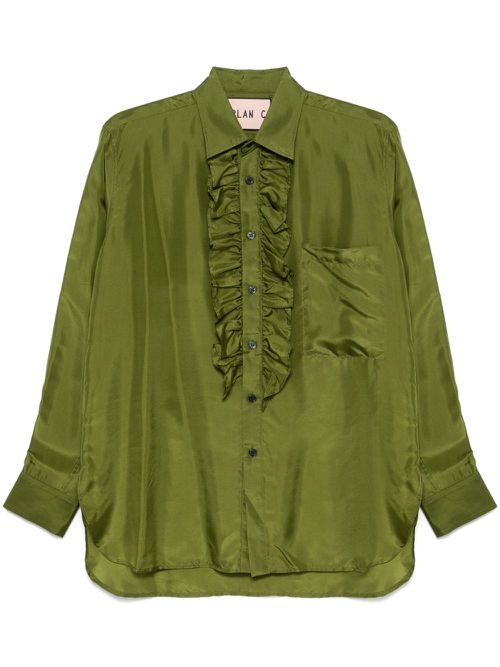 Ruffle-detailed shirt - Green