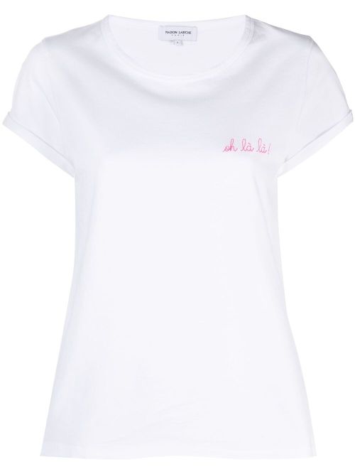 Oh La La slogan cotton T-shirt - White