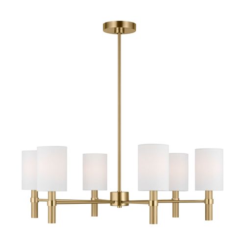 Satin Brass Chandelier from the Manor Collection