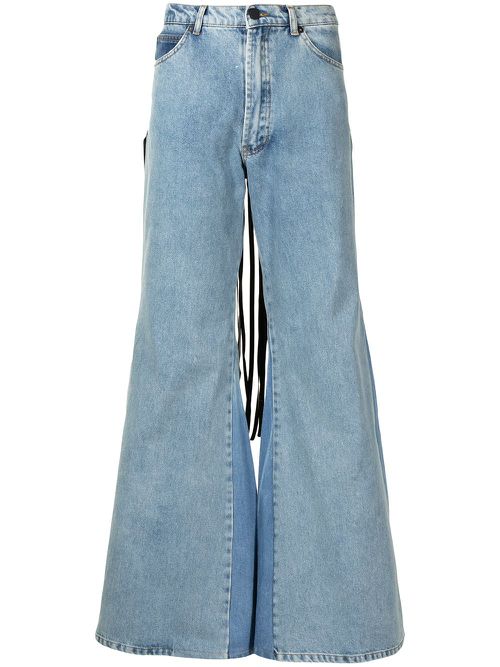 Fringed flared jeans - Blue