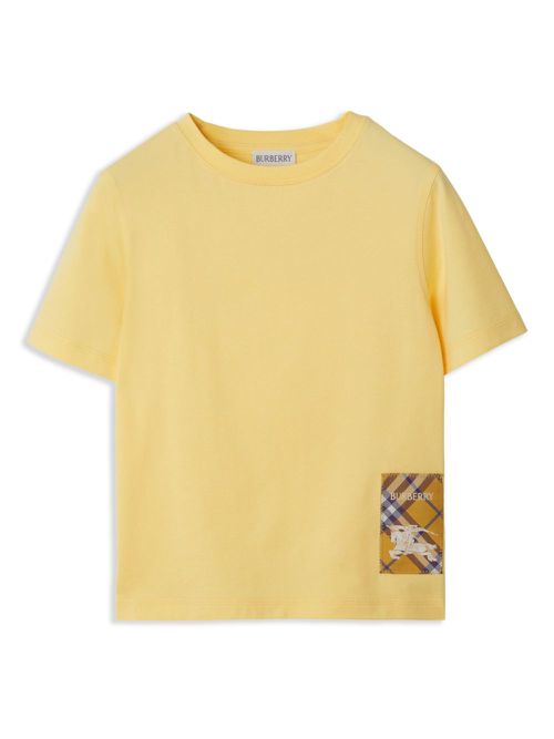 Vintage Check-patch T-shirt - Yellow